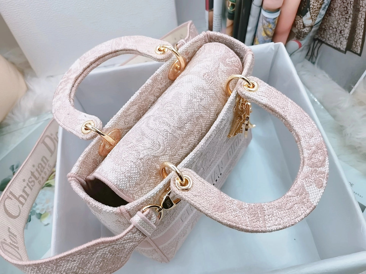 DIOR LADY D-LITE MEDIUM TOILE DE JOUY